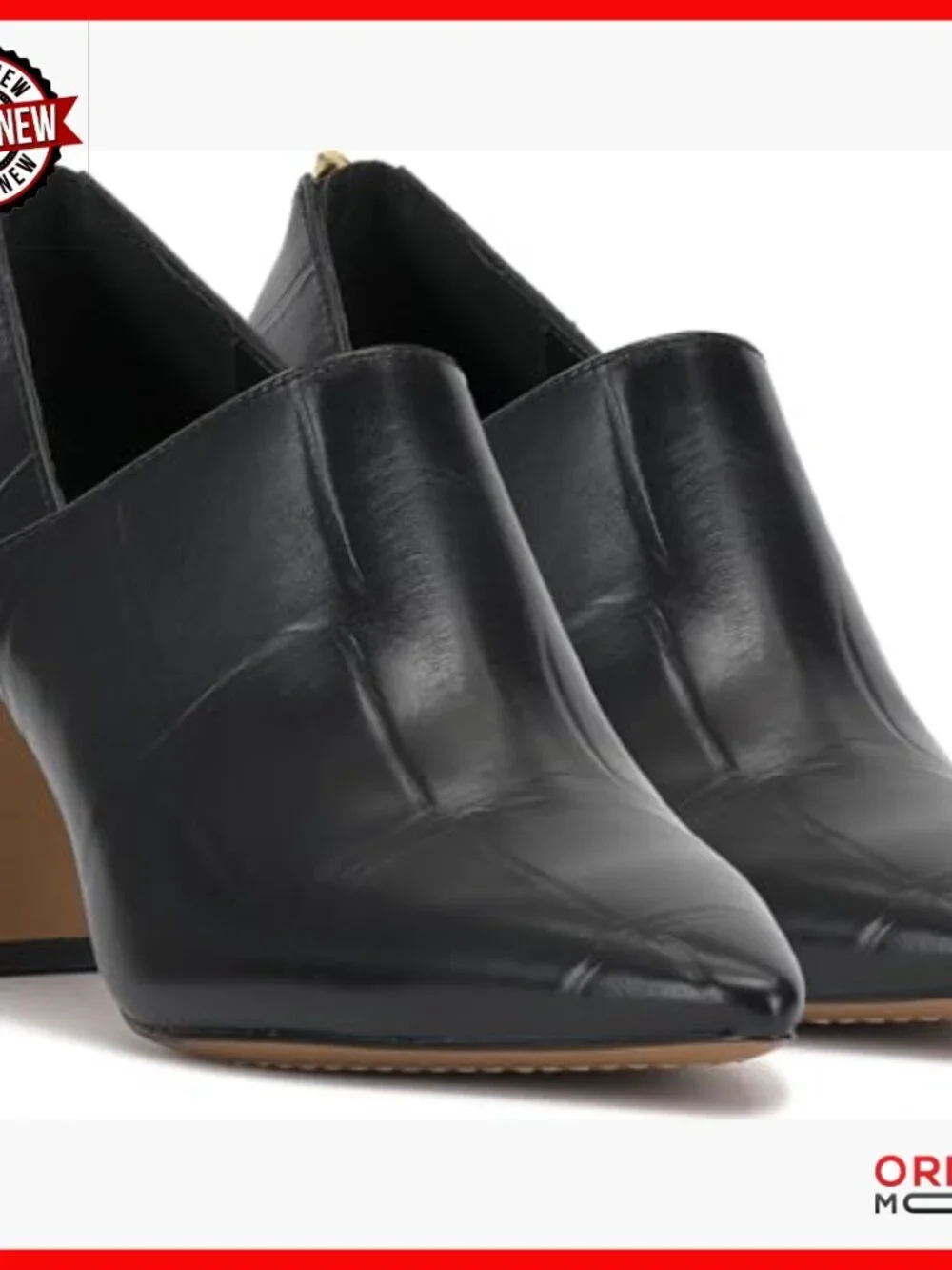 Leather Pumps with 2-Inch Block Heel, Pointed Toe for Work or Weddings
